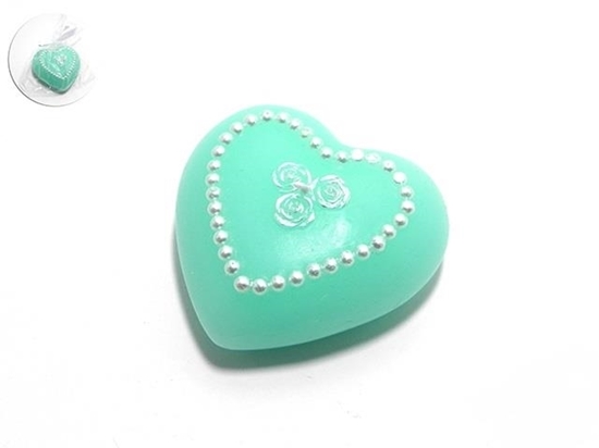Immagine di CANDELA CUORE DIAM. 6 X 6 H. 3 CM. COL. VERDE ACQUA