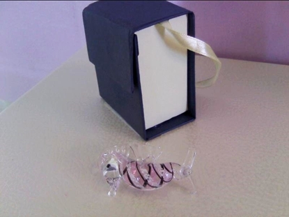 Immagine di IPPOCAMPO VETRO ROSA F. ARG.  C/SR 5 CM.