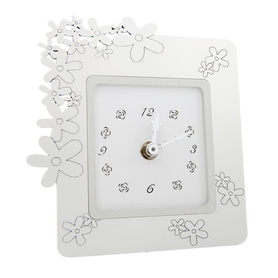 Immagine di OROLOGIO MARGH. LEGNO BIANCO CM.18 + GIFT