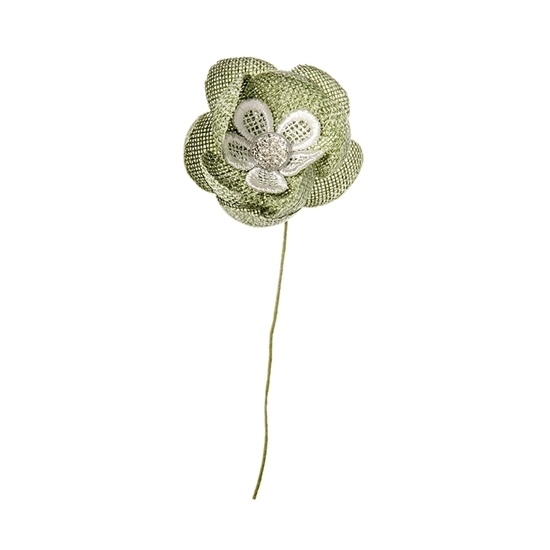 Immagine di FIORE STRASS CENTRALE VERDE CF. 36 PZ.