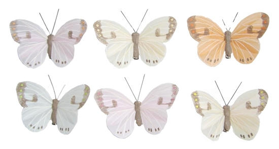 Immagine di FARFALLE MIX COLORI NATURALI CM 8,5 CLIP CF12