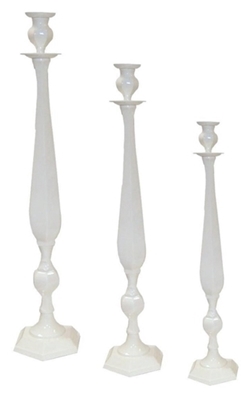 Immagine di CANDELABRO ALLUMINIO 1 FIAMMA H55 ALLUM/BIANCO