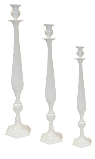 Immagine di CANDELABRO ALLUMINIO 1 FIAMMA H55 ALLUM/BIANCO