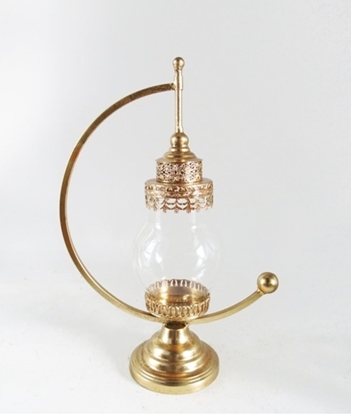 Immagine di LAMPADA ANTICA ART DECO' ORO LUCIDO 33X16 H49