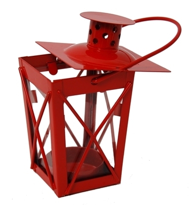 Immagine di LANTERNINO C/MANIGLIA ROSSO 7,5X7,5 H.12