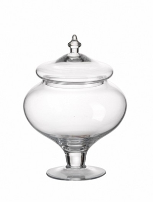 Immagine di BOMBONIERA SCATOLA PICCOLA D.19.5 H. 26.5  cm. vetro