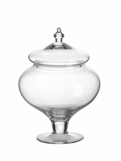 Immagine di BOMBONIERA SCATOLA PICCOLA D.19.5 H. 26.5  cm. vetro