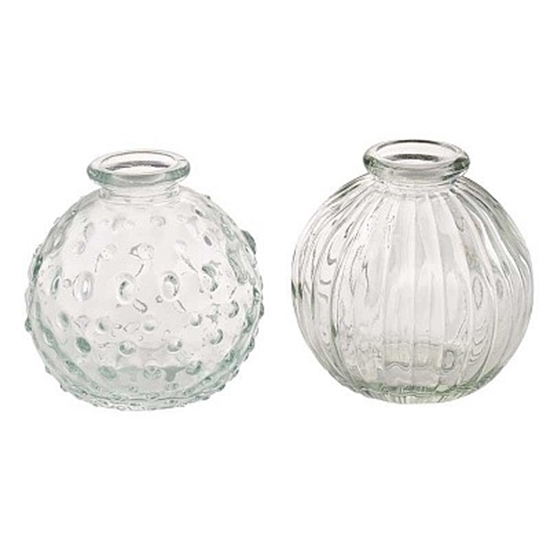 Immagine di BOTTIGLIE TONDE MIX IN 2 DESIGN D. 8.5 H. 8.2 CM