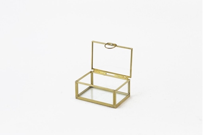 Immagine di COFANETTO RETTANG VETRO/METALLO ORO 9.2X6.7 H4.2