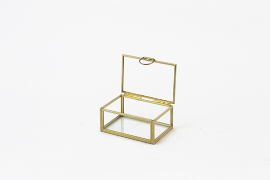 Immagine di COFANETTO RETTANG VETRO/METALLO ORO 9.2X6.7 H4.2