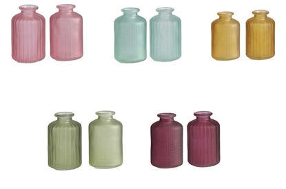 Immagine di BOTTIGLIE MIX IN 2 DESIGN D. 6 H. 10 CM SATINATO