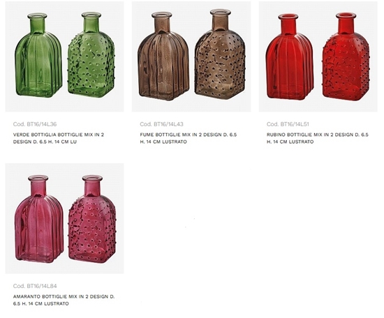 Immagine di BOTTIGLIE MIX IN 2 DESIGN D. 6.5 H. 14 CM LUSTRATO