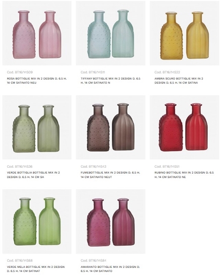 Immagine di BOTTIGLIE MIX IN 2 DESIGN D. 6.5 H. 14 CM SATINATO