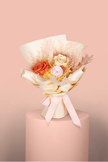 Immagine di BOUQUET PEACH DREAM FIORI MIX STABILIZZATI