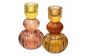 Picture of Portacandele in vetro reversibile bicolore H. 110 D. 61 MM.