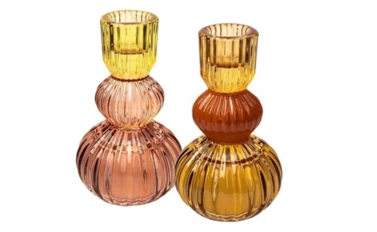 Picture of Portacandele in vetro reversibile bicolore H. 110 D. 61 MM.