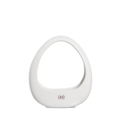 Immagine di OVAL H. 22 X 19,2 X 9 CM. WHITE SHINE