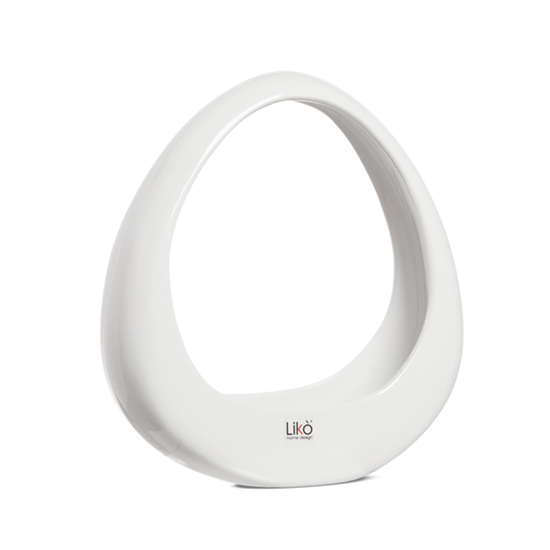 Immagine di OVAL H 27 X 24.5 X 10,5 CM. WHITE SHINE
