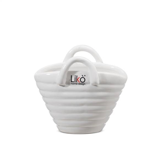 Immagine di CESTINO 10.5*7 H 9.2 WHITE SHINE