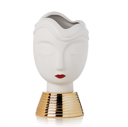 Immagine di VASO ELODIE 13,5 X 3,2 H 24 WHITE / GOLD