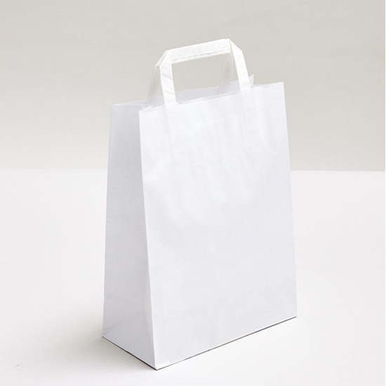 Immagine di SHOPPERS PIATTINA FSCV 32X16X44 CM. CF. 25 PZ. BIANCO