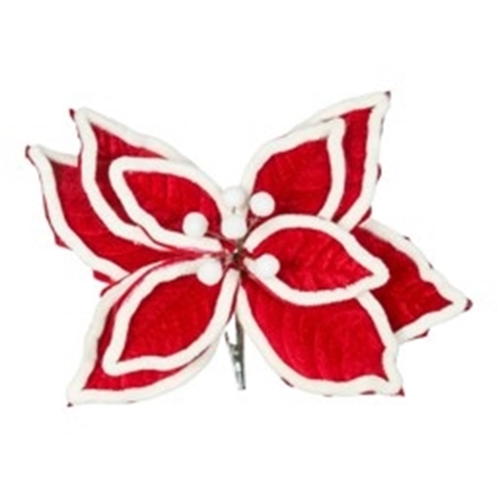 Picture of POINSETTIA VELLUTO CON CLIP