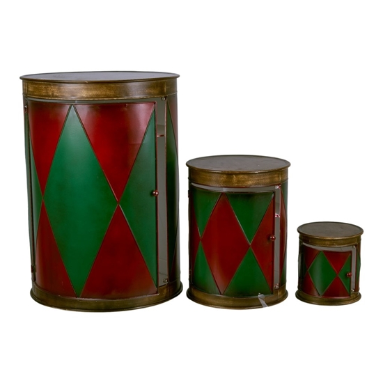 Picture of SET 3 TAMBURI ESPOSITORI RED/BRW (M.G.H.CM.70 ø CM.50)