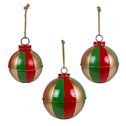 Picture of SET 3 SFERE METALLO MULTI RED/BROWN ø CM.30-40-50