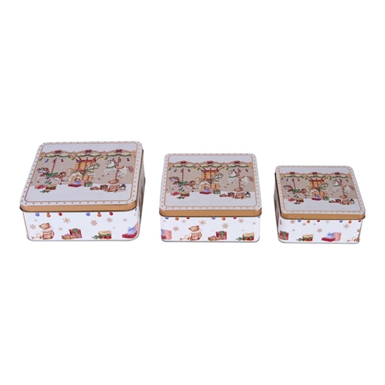 Picture of SET 3 SCATOLE METALLO (M.G.CM.21x21x8)