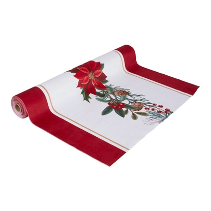Picture of RUNNER VELLUTO DECORO POINSETTIE CM.48x350